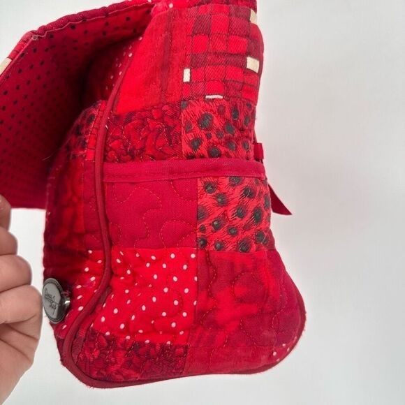 Donna Sharp Floral Polka Dot Leopard Red Adjustable Crossbody Purse Bag - Picture 8 of 16